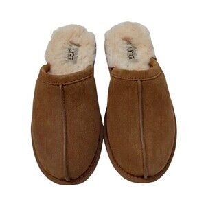 UGG Slipper Pearle Fur Lined Scuff Women's Chestnut Brown Size 6 New In Box